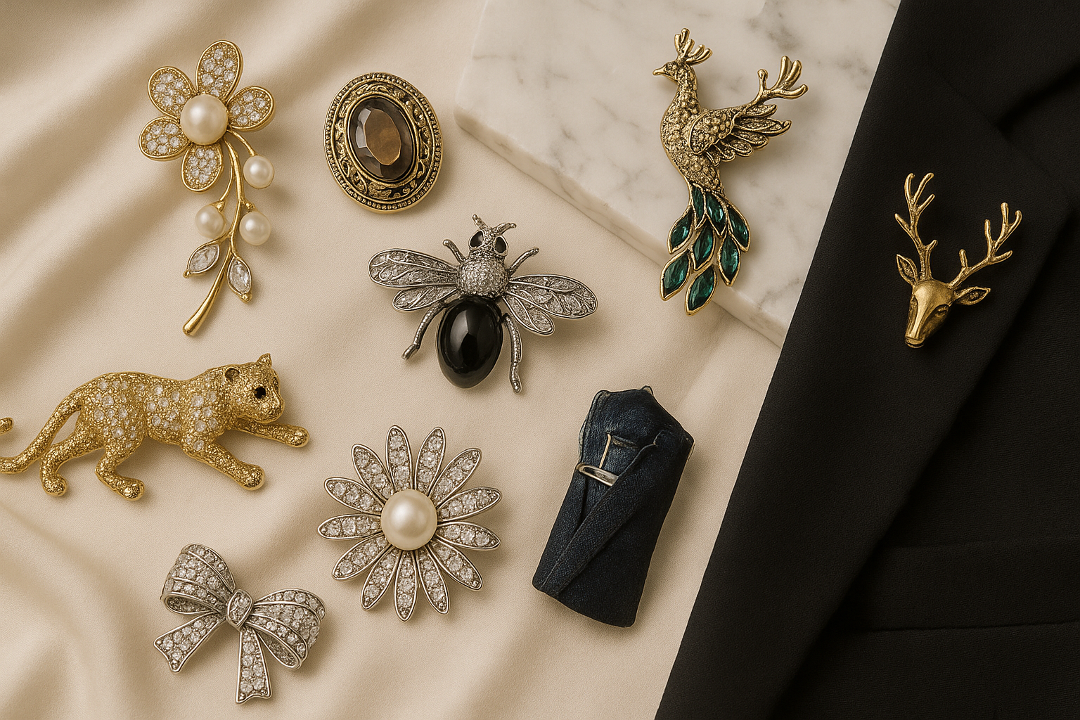 home-broche Azuurblauwe godin spin broche