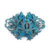 image_201 Broche met blauwe kristallen bloem