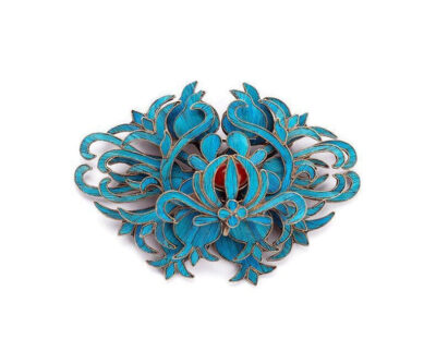 image_201 Broche met blauwe kristallen bloem