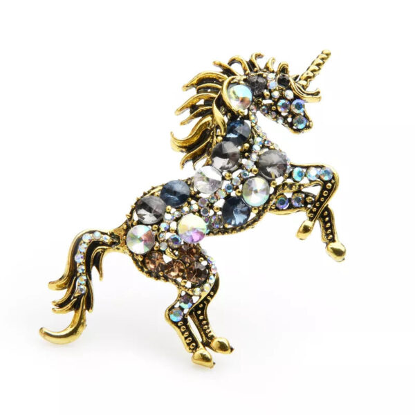 image_23 Broche met paard en gekleurde strass-steentjes