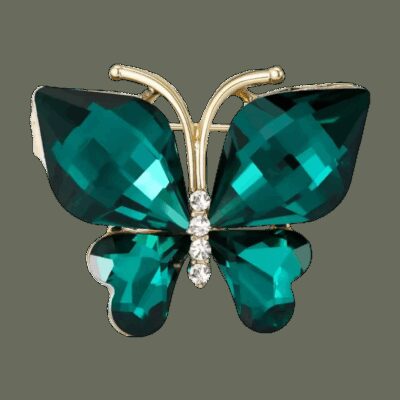 image_315 Broche met smaragdgroene vlinder