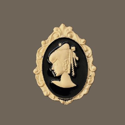 image_343 Gouden & zwarte camee broche