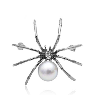 image_363 Zilveren metalen spinbroche