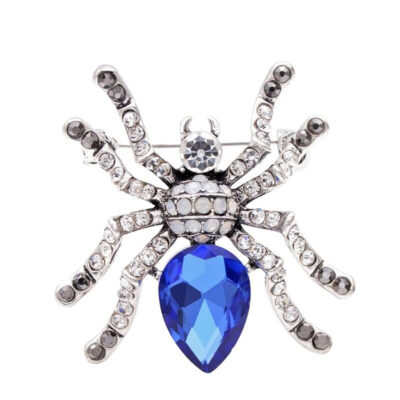 image_365 Azuurblauwe godin spin broche