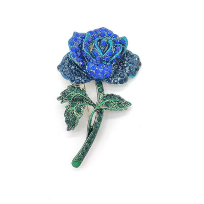image_441 Broche met marineblauwe roos