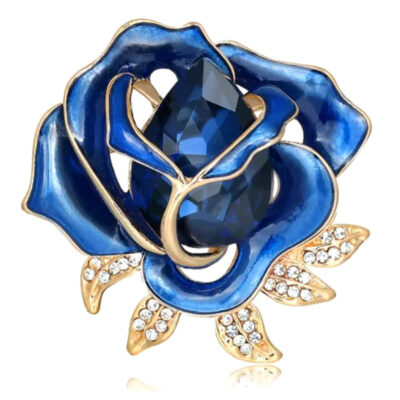 image_471 Broche met marineblauwe bloem
