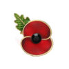 image_489 Poppy-bloem broche met blad