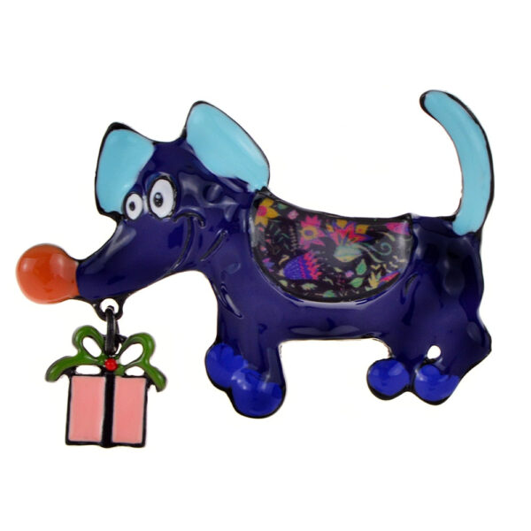 image_497 Broche met hond in nachtblauw