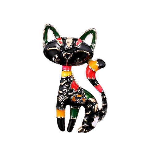 image_517 Broche zwarte kat met emaille