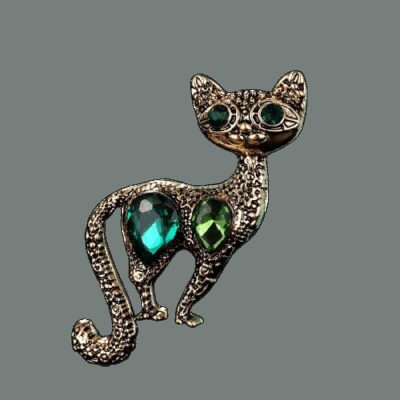 image_518 Broche met gouden kat met parels