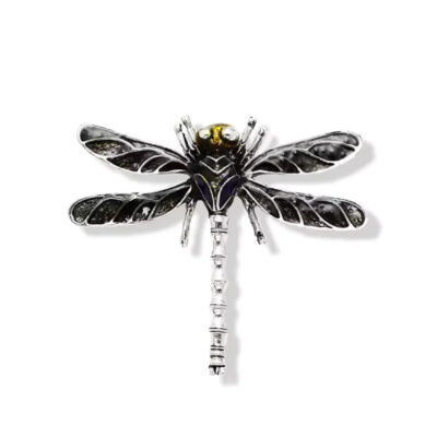 image_579 Platinazwarte libellenbroche