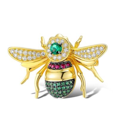 image_641 Broche met glinsterende zilveren bij