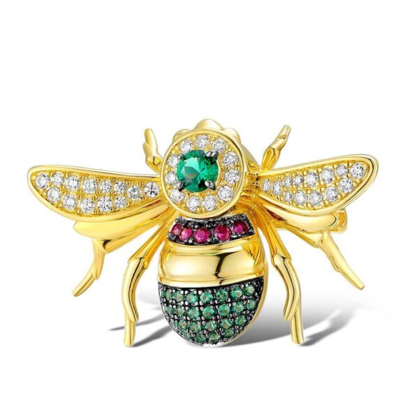 image_641 Broche met glinsterende zilveren bij