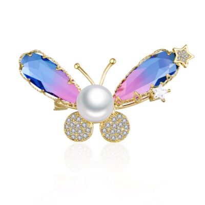 image_67 Luxe broche azuurblauwe vlucht