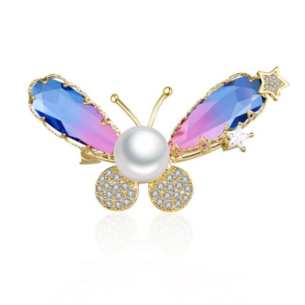 image_67 Luxe broche azuurblauwe vlucht